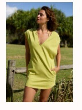 New Free People Alex Cotton Jersey In Apple Green